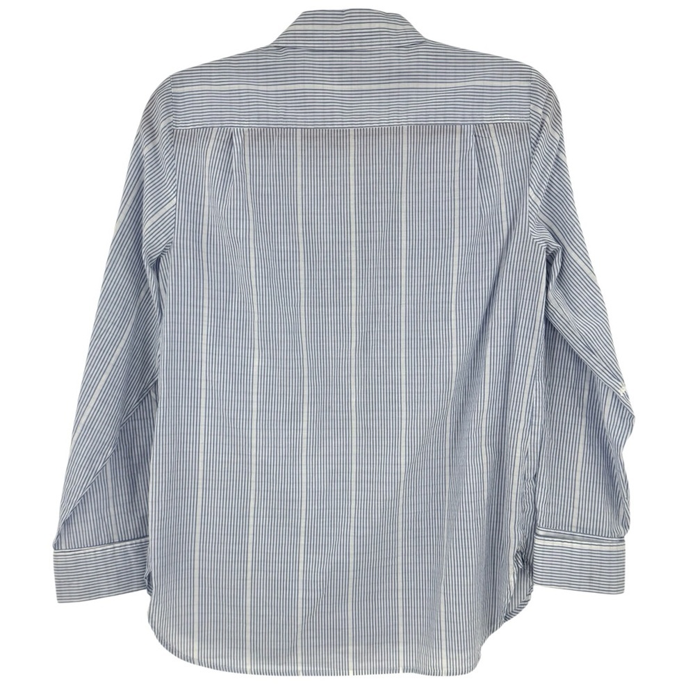 J.Crew Blue White Striped Pintuck Button-Down Shirt Women’s Size 4 Cotton - Picture 2 of 6